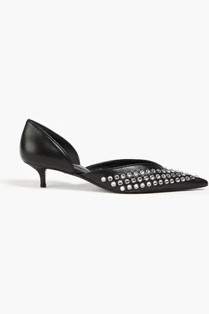 Serafini Crystal-embellished leather pumps - - EU 36