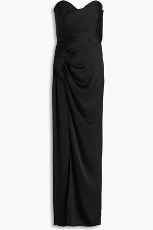 Nicholas Strapless wrap-effect satin maxi dress - - US 6