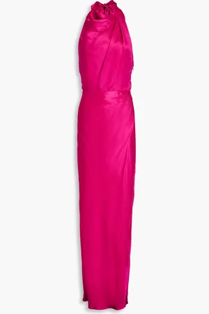 Nicholas Draped satin halterneck maxi dress - Purple - US 2
