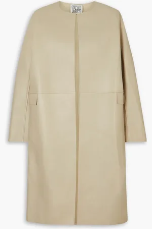 Totême City paneled leather coat - Neutral - FR 36