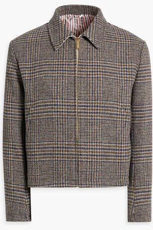 Thom Browne Twill-paneled checked wool-tweed jacket - - 1