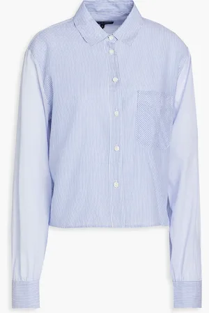 RAG&BONE Maxine cropped striped cotton shirt - Blue - XS