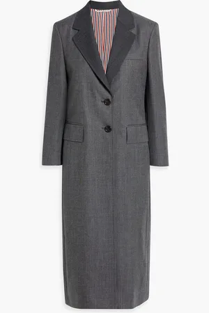 Thom Browne Wool graine de poudre coat - Gray - IT 38