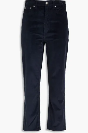 RAG&BONE Wren cropped cotton-blend corduroy straight-leg pants - Blue - 24