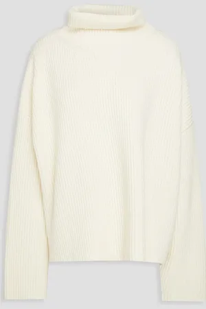Totême Ribbed wool-blend turtleneck sweater - White - L