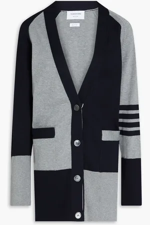 Thom Browne Two-tone striped cotton cardigan - - IT 38