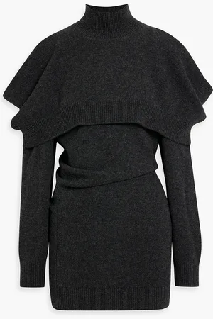 Alexander Wang Cold-shoulder layered wool mini dress - Gray - S