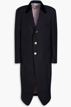 Thom Browne Herringbone wool coat - Blue - IT 36