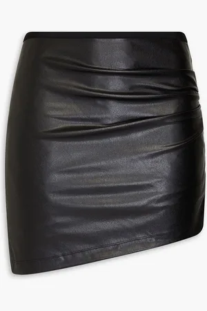 Helmut Lang Ruched faux leather mini skirt - - XL