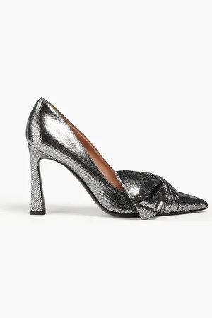 Alberta Ferretti Metallic snake-effect leather pumps - Metallic - EU 39.5