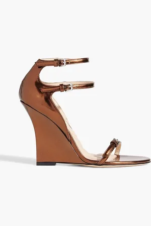 Missoni Faux mirrored-leather wedge sandals - Metallic - EU 37