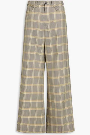 Marni Checked wool-blend wide-leg pants - - IT 42