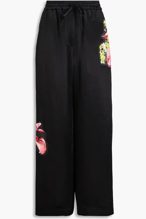 3.1 Phillip Lim Floral-print satin wide-leg pants - - S