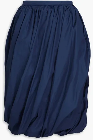Marni Gathered cotton-poplin skirt - Blue - IT 40