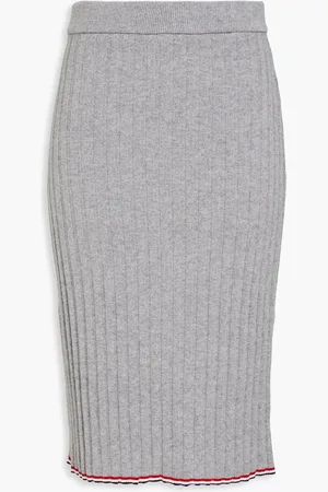 Thom Browne Ribbed cashmere pencil skirt - - IT 38