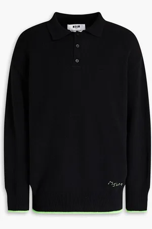 Msgm Wool and cashmere-blend polo sweater - - S