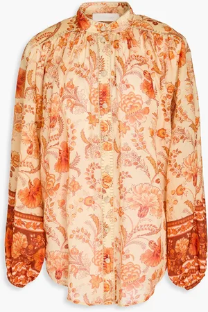 ZIMMERMANN Floral-print ramie blouse - White - 2