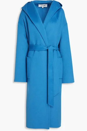 Diane von Furstenberg Eunice wool-felt hooded coat - Blue - L