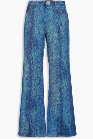 AREA Printed high-rise flared jeans - Blue - 31