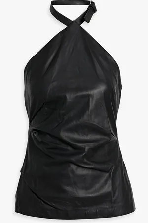 Acne Studios Leather halterneck top - - DE 34