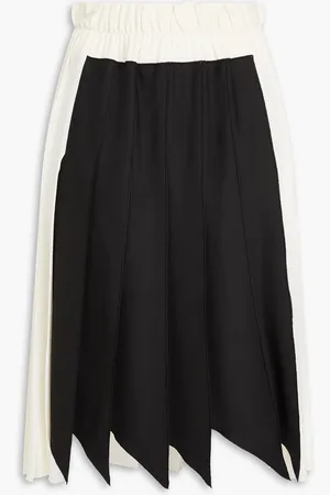 Victoria Beckham Two-tone pleated silk skirt - - UK 10
