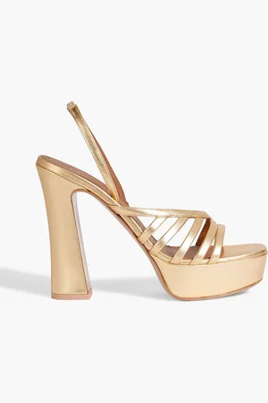 MALONE SOULIERS Amaya 125 metallic leather platform slingback sandals - Metallic - EU 41
