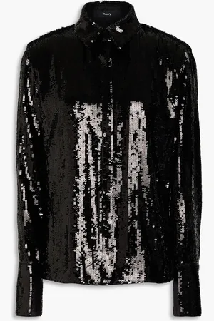 THEORY Sequined satin blouse - - M