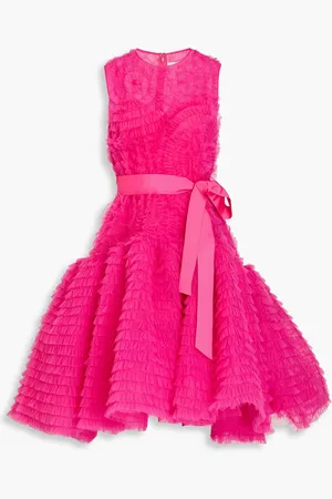 HUISHAN ZHANG Pernille ruffled tulle dress - Pink - UK 12