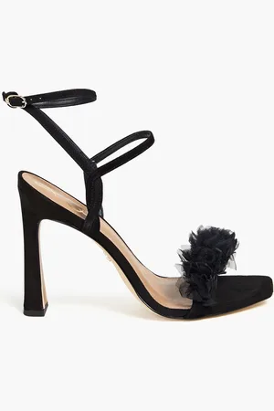Sam Edelman Leilani ruffled tulle and suede sandals - - US 7.5