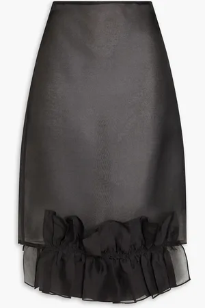 BITE Ruffled silk-organza skirt - - UK 8