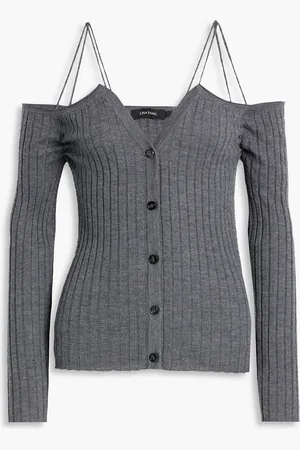 Lisa Yang Clarissa cold-shoulder ribbed cashmere top - Gray - 2