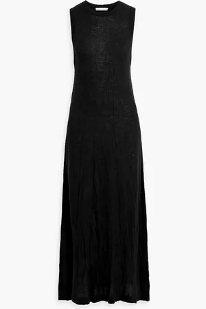Helmut Lang Crinkled merino wool-blend midi dress - - S