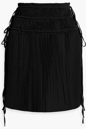 Helmut Lang Plissé satin-crepe mini skirt - - S/M