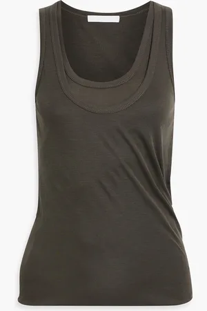 Helmut Lang Layered Lyocell-jersey tank - Gray - M