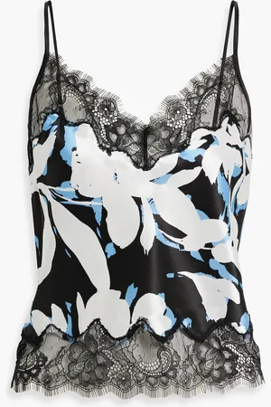 Nicholas Lace-trimmed printed satin camisole - - US 8