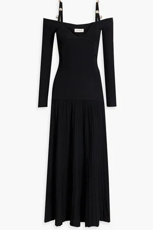 Nicholas Cold-shoulder ribbed-knit midi dress - - S