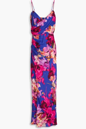 Nicholas Wrap-effect floral-print twill maxi dress - Blue - US 4