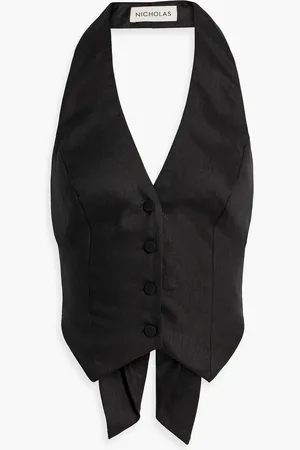 Nicholas Linen halterneck vest - - US 4