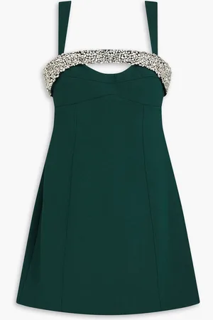 Simkhai Lenny cutout crystal-embellished crepe mini dress - Green - US 2
