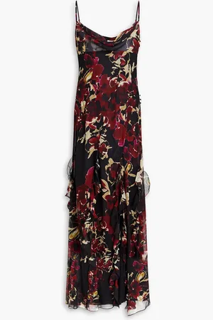 Nicholas Ruffled printed silk-chiffon gown - - US 2