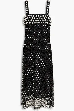 Simkhai Kelilah crystal-embellished macramé lace midi dress - - US 2