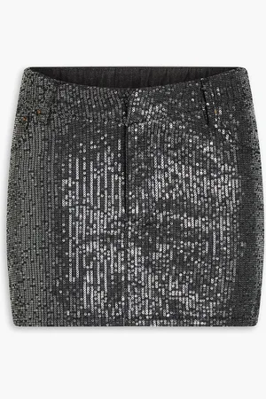 ROTATE Sequined cotton-twill mini skirt - - DE 38