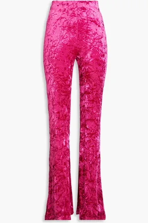 ROTATE Crushed-velvet flared pants - Purple - DE 32