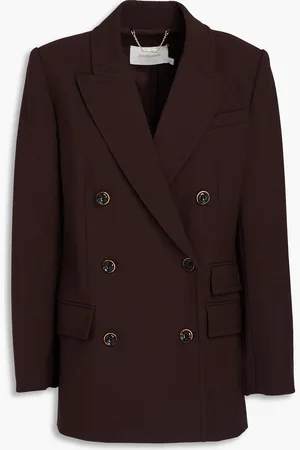 ZIMMERMANN Double-breasted crepe blazer - Brown - 1