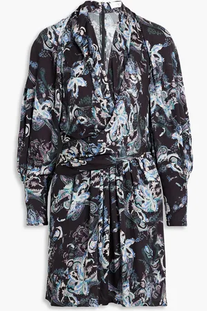 IRO Camolla wrap-effect printed twill mini dress - - FR 34