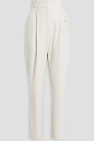 IRO Motel pleated wool-blend twill tapered pants - White - FR 38