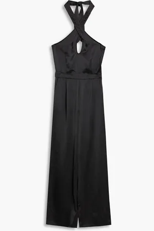 Paige Almara pleated satin wide-leg jumpsuit - - US 14