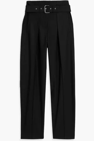 IRO Benet belted wool-blend tapered pants - - FR 34