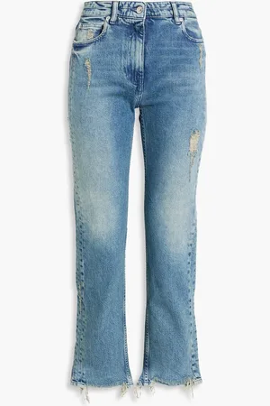 IRO Albury distressed high-rise straight-leg jeans - Blue - 26