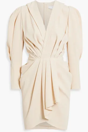 IRO Kalea wrap-effect pleated crepe mini dress - White - FR 32